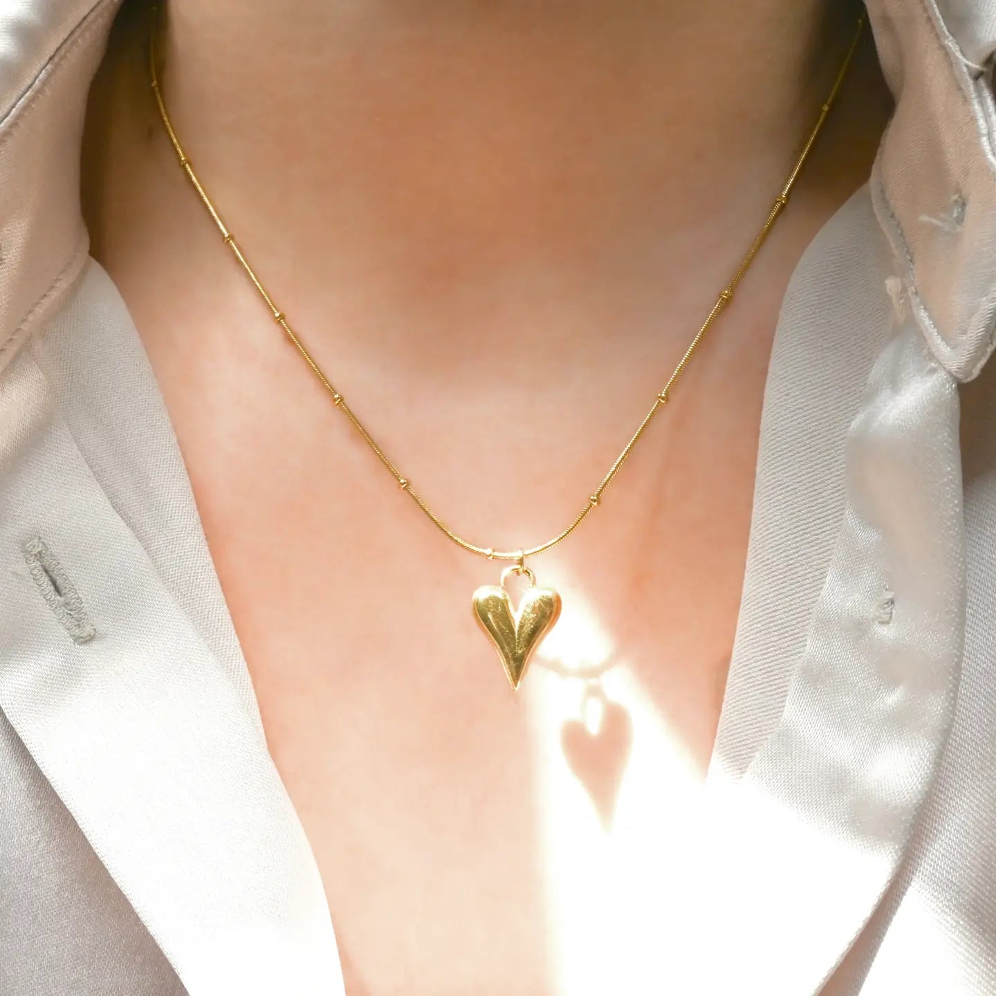 Puffy Heart Charm Necklace