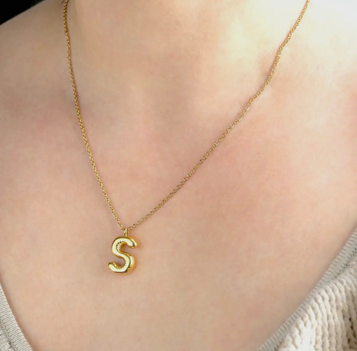 Bubble Initial Necklace * PRE ORDER