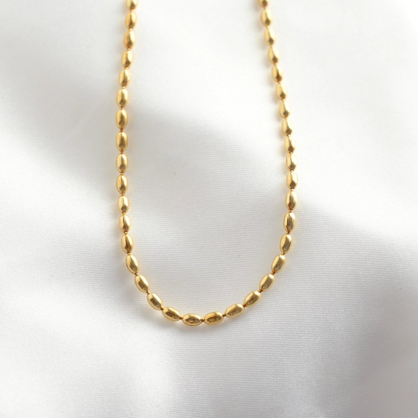 Oval Beaded Chain Necklace
