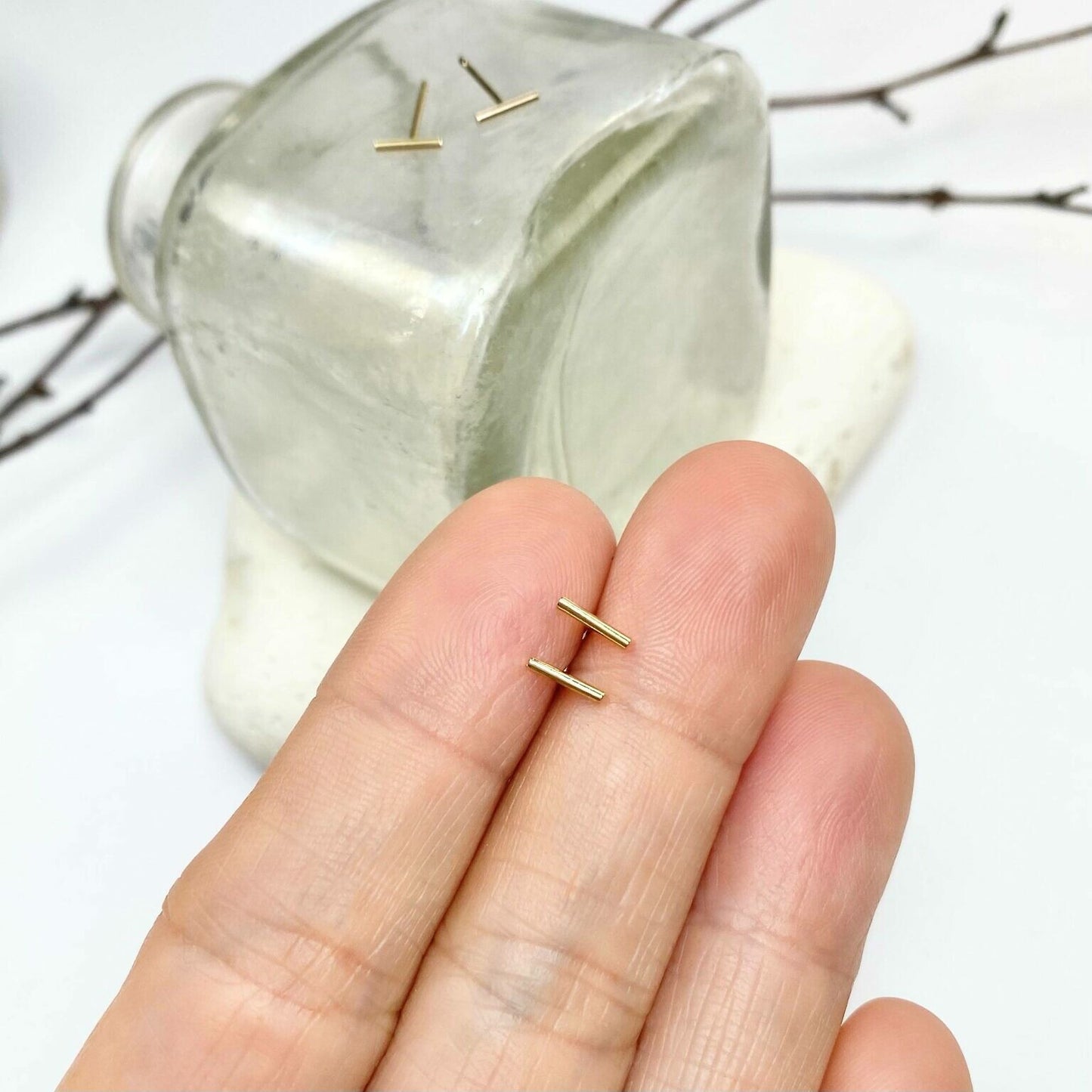 Mini Bar Stud Earrings