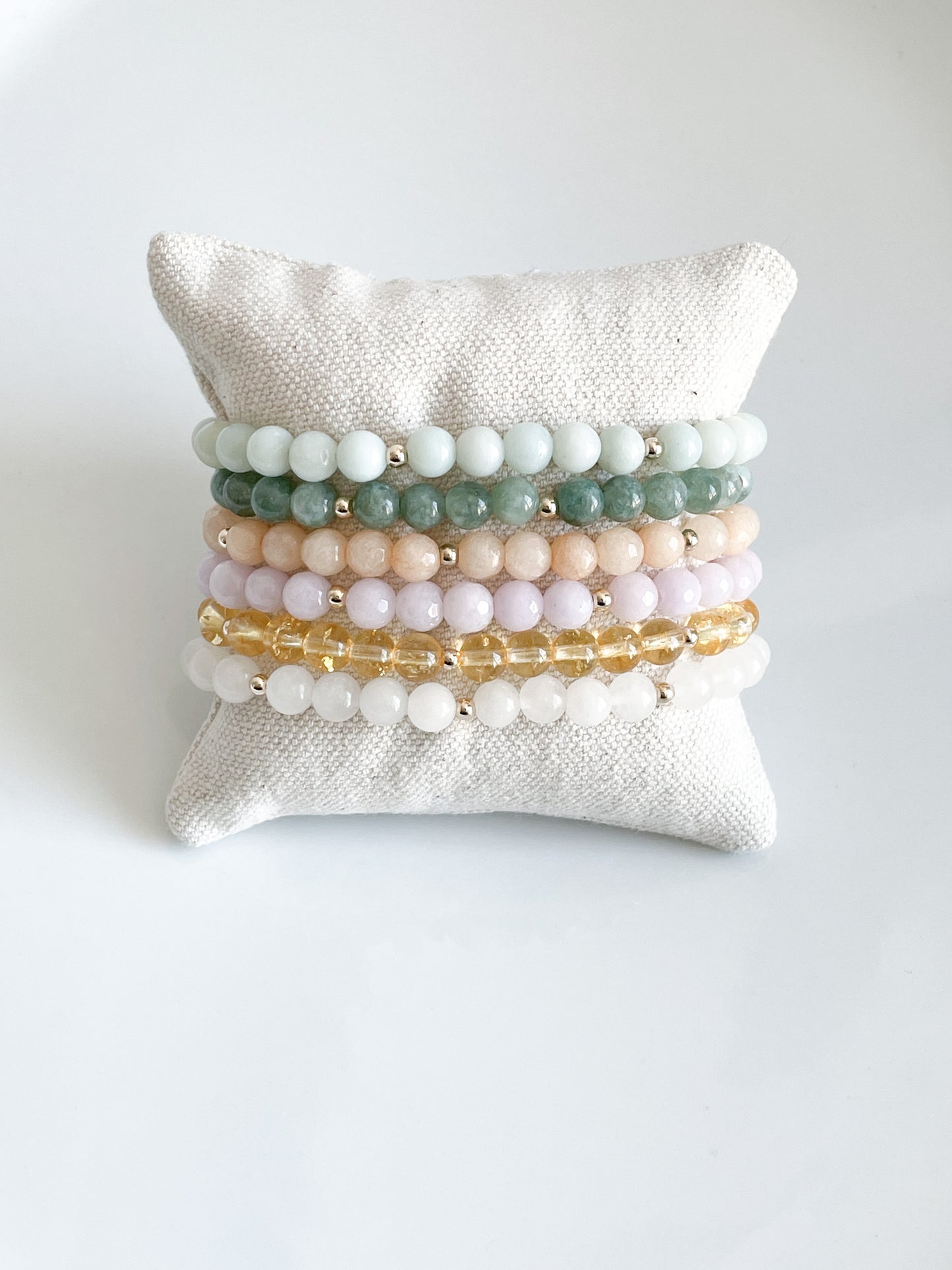 Stacking Gemstone Bracelet | White Tridacna
