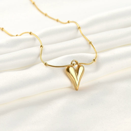 Puffy Heart Charm Necklace