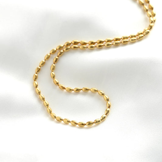 Oval Beaded Chain Necklace