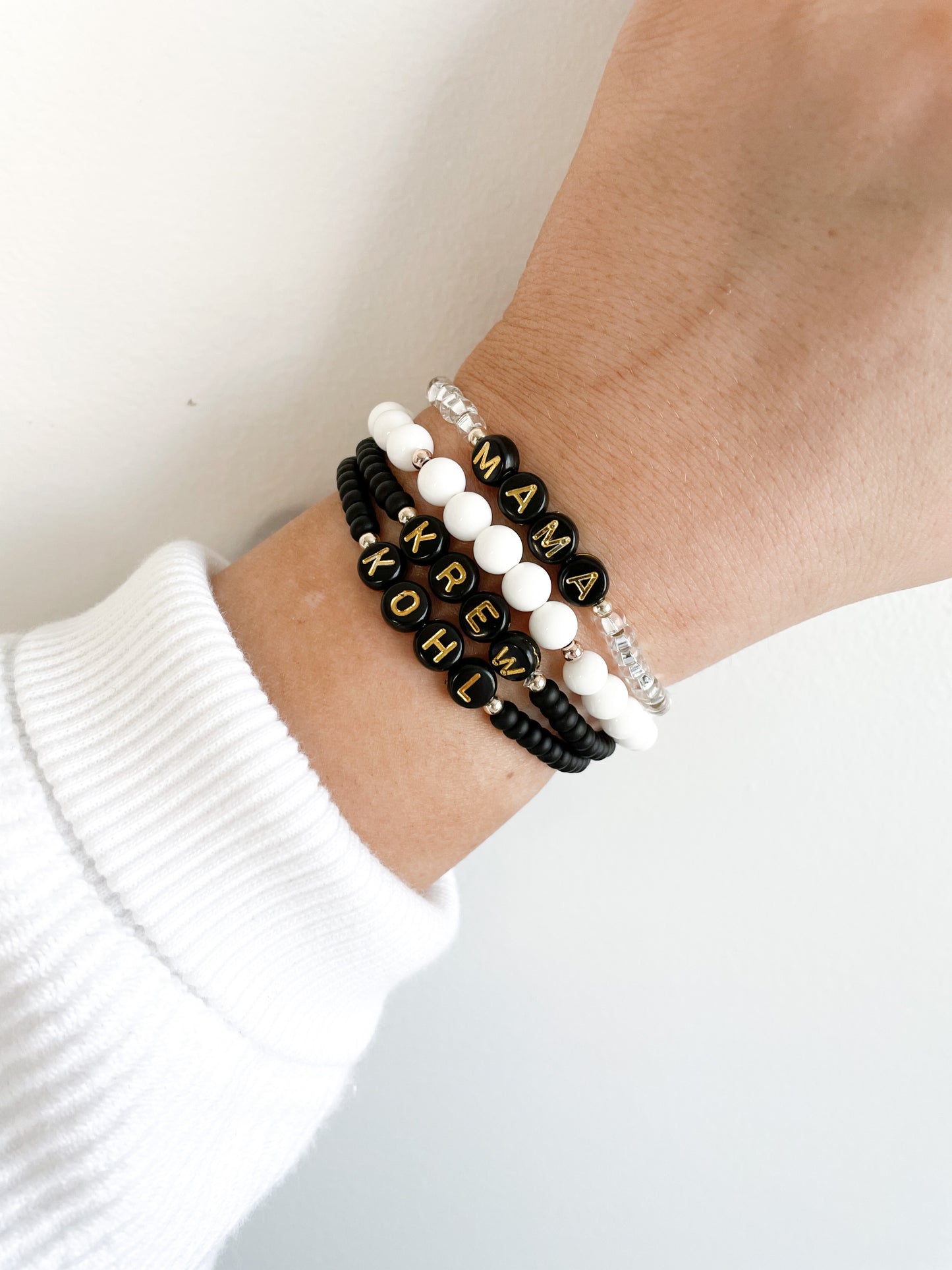 Custom Seed Bracelet | Clear with Silver Lining